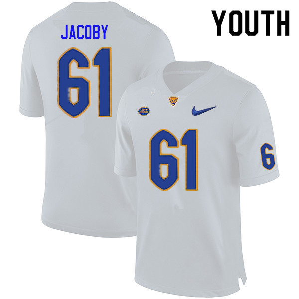 Youth #61 Ryan Jacoby Pitt Panthers College Football Jerseys Sale-White